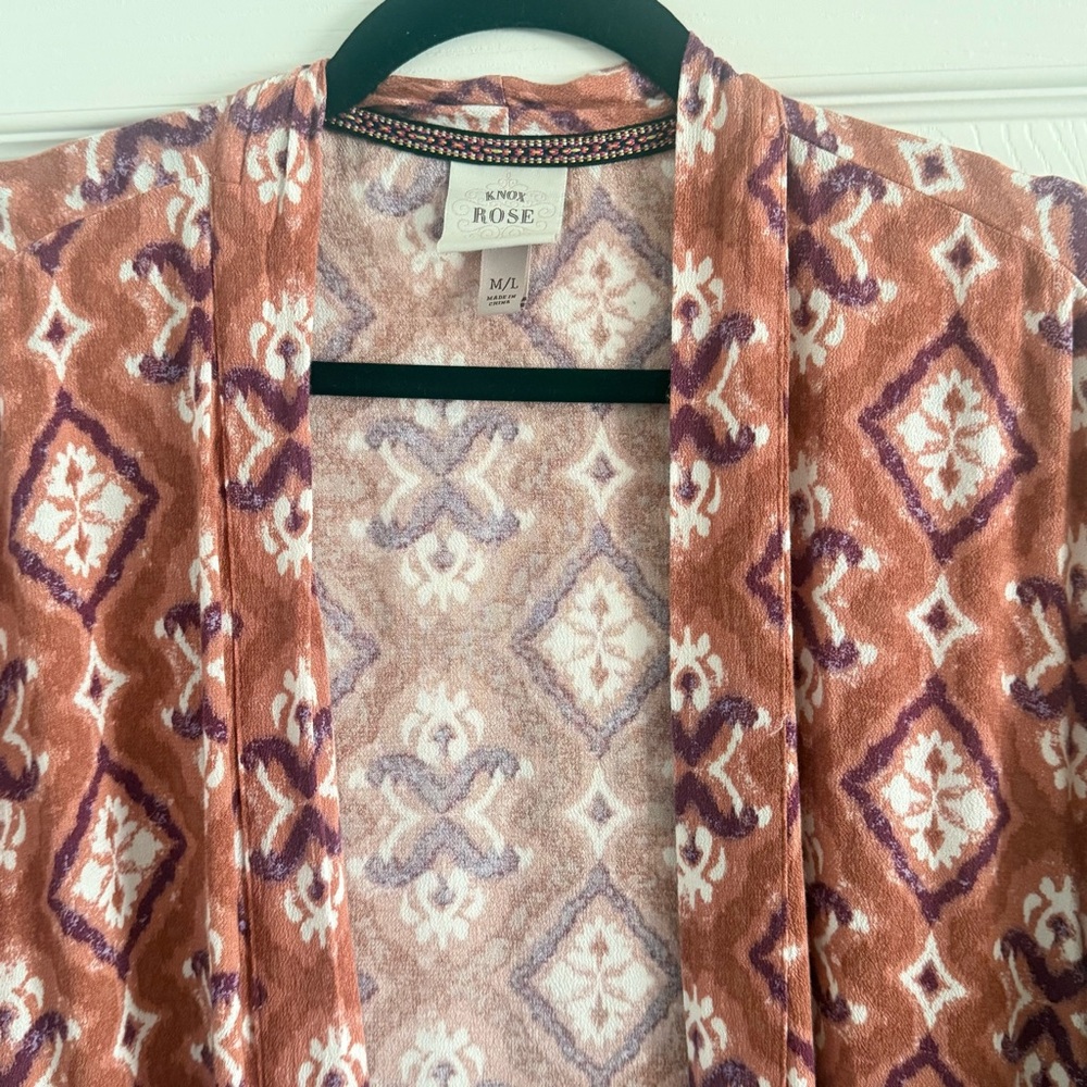 πΌ Knox Rose Terracotta and Cream Boho Print Kimono - Picture 8 of 9